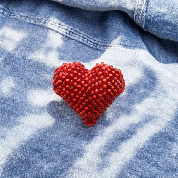 Heart Brooch, Red