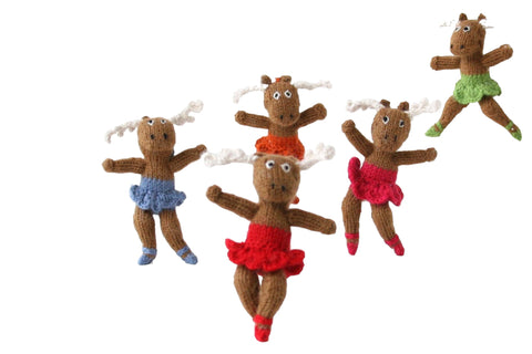 Dancing Moose Ornament- set of 6