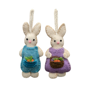 Easter Bunny Ornaments- set of 2