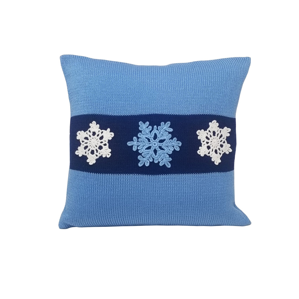 Blue snowflake pillow best sale