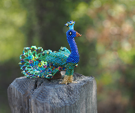 Peacock Ornament, Blue/Green